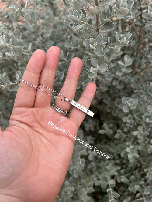 Custom Engraved Bar Necklace